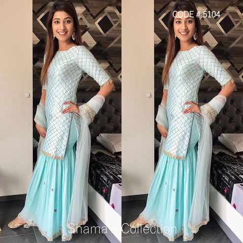 5104 Sky Blue Sharara Suit