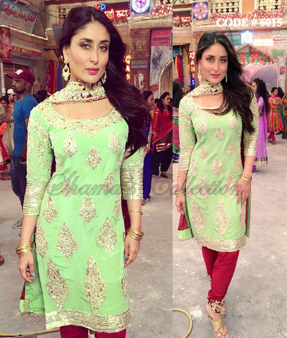 6015 Kareena Kapoor Khan's pista-maroon straight fit suit (Bajrangi Bhaijaan)