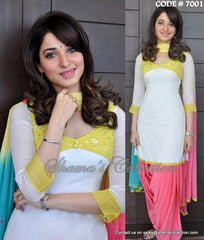 7001 Tamanna's white-pink patiyala