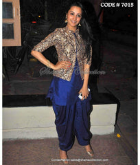 7015 Anita Hassanandani's (Shagun's) midnight blue patiala