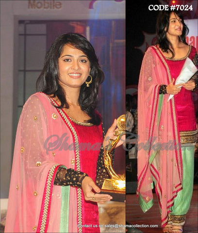 7024 Anushka Shetty's multicolored patiala