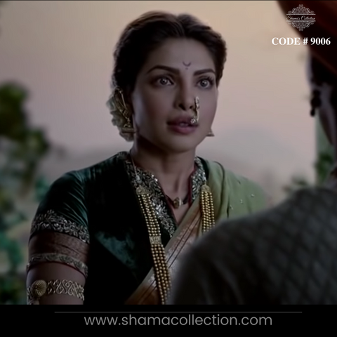 9006 Priyanka Chopra Green Blouse inspired from Bajirao Mastani