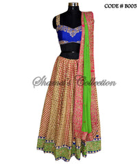 B005 Alia Bhatt Radha inspired multicolor cutwork lehenga set