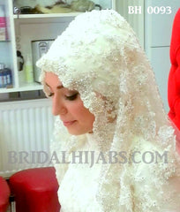 BH 0093 Pearl studded lace hijab