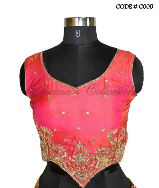 C005 Coral Dual Tone Sleeveless Blouse