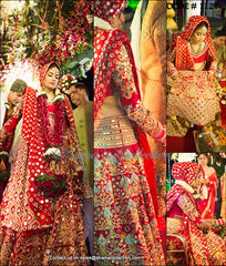 1127 Shubhika Sharma's red bridal mirror work lehenga